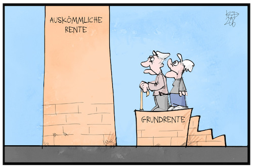 Cartoon: Grundrente (medium) by Kostas Koufogiorgos tagged karikatur,koufogiorgos,illustration,cartoon,grundrente,rentner,geld,altersarmut,soziales,karikatur,koufogiorgos,illustration,cartoon,grundrente,rentner,geld,altersarmut,soziales