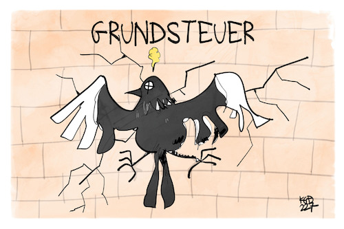 Cartoon: Grundsteuer (medium) by Kostas Koufogiorgos tagged karikatur,koufogiorgos,elster,grundsteuer,mauer,vogel,steuerplattform,steuern,karikatur,koufogiorgos,elster,grundsteuer,mauer,vogel,steuerplattform,steuern