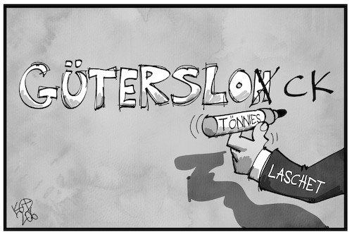 Cartoon: Güterslock (medium) by Kostas Koufogiorgos tagged karikatur,koufogiorgos,illustration,cartoon,gütersloh,lockdown,toennies,nrw,laschet,corona,pandemie,karikatur,koufogiorgos,illustration,cartoon,gütersloh,lockdown,toennies,nrw,laschet,corona,pandemie