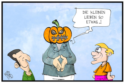 Cartoon: Halloween jamaikanisch (medium) by Kostas Koufogiorgos tagged karikatur,koufogiorgos,cartoon,illustration,jamaika,halloween,kuerbis,verkleidung,grusel,fdp,gruene,union,koalition,sondierung,politik,partei,karikatur,koufogiorgos,cartoon,illustration,jamaika,halloween,kuerbis,verkleidung,grusel,fdp,gruene,union,koalition,sondierung,politik,partei