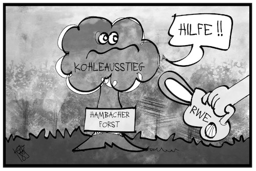 Cartoon: Hambacher Forst (medium) by Kostas Koufogiorgos tagged karikatur,koufogiorgos,illustration,cartoon,hambacher,forst,rwe,baum,rodung,energiewende,kohle,ausstieg,umweltschutz,karikatur,koufogiorgos,illustration,cartoon,hambacher,forst,rwe,baum,rodung,energiewende,kohle,ausstieg,umweltschutz