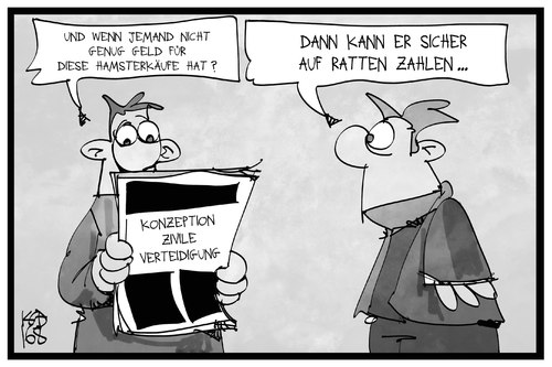 Cartoon: Hamsterkäufe auf Ratten-Zahlung (medium) by Kostas Koufogiorgos tagged die,bundesregierung,ruft,bevölkerung,zu,hamsterkäufen,auf,die,bundesregierung,ruft,bevölkerung,zu,hamsterkäufen,auf