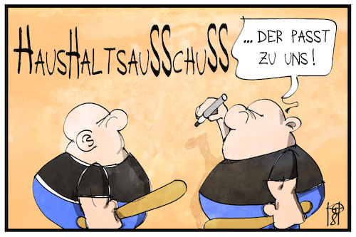 Cartoon: Haushaltsausschuss (medium) by Kostas Koufogiorgos tagged karikatur,koufogiorgos,illustration,cartoon,afd,haushaltsausschuss,neonazi,symbol,rechtsradikal,partei,parlament,bundestag,politik,karikatur,koufogiorgos,illustration,cartoon,afd,haushaltsausschuss,neonazi,symbol,rechtsradikal,partei,parlament,bundestag,politik