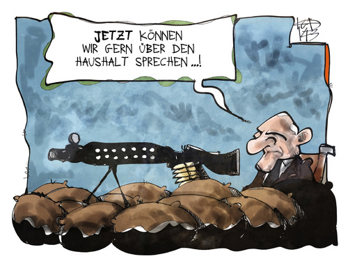 Cartoon: Haushaltsentwurf (medium) by Kostas Koufogiorgos tagged karikatur,koufogiorgos,illustration,cartoon,schaeuble,haushalt,haushaltsentwurf,verteidigung,geld,verschuldung,finanzminister,wirtschaft,politik,karikatur,koufogiorgos,illustration,cartoon,schaeuble,haushalt,haushaltsentwurf,verteidigung,geld,verschuldung,finanzminister,wirtschaft,politik