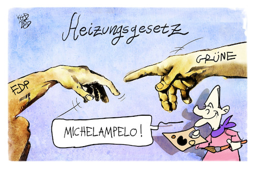 Cartoon: Heizungsgesetz (medium) by Kostas Koufogiorgos tagged karikatur,koufogiorgos,heizungsgesetz,michelampelo,scholz,grüne,fdp,karikatur,koufogiorgos,heizungsgesetz,michelampelo,scholz,grüne,fdp