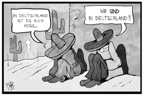 Cartoon: Hitze in Deutschland (medium) by Kostas Koufogiorgos tagged hitze,wetter,klima,hitzewelle,hitze,wetter,klima,hitzewelle