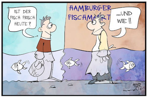 Cartoon: Hochwasser (medium) by Kostas Koufogiorgos tagged karikatur,koufogiorgos,illustration,cartoon,hochwasser,fischmarkt,sabine,sturmflut,überflutung,fisch,frisch,wasser,handel,kunde,händler,hamburg,karikatur,koufogiorgos,illustration,cartoon,hochwasser,fischmarkt,sabine,sturmflut,überflutung,fisch,frisch,wasser,handel,kunde,händler,hamburg