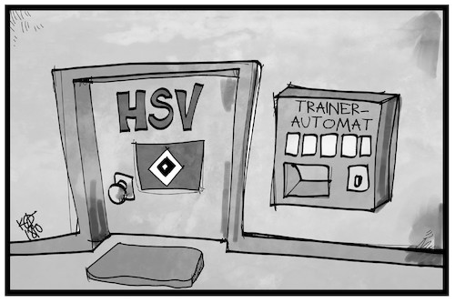 Cartoon: HSV-Trainer (medium) by Kostas Koufogiorgos tagged karikatur,koufogiorgos,illustration,cartoon,hsv,trainer,automat,fussball,coach,titz,wolf,hamburg,verein,sport,karikatur,koufogiorgos,illustration,cartoon,hsv,trainer,automat,fussball,coach,titz,wolf,hamburg,verein,sport