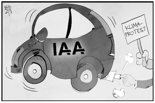 Cartoon: IAA (medium) by Kostas Koufogiorgos tagged karikatur,koufogiorgos,illustration,cartoon,iaa,protest,umwelt,autoindustrie,karikatur,koufogiorgos,illustration,cartoon,iaa,protest,umwelt,autoindustrie