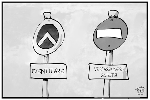 Cartoon: Identitäre Bewegung (medium) by Kostas Koufogiorgos tagged karikatur,koufogiorgos,illustration,cartoon,identitäre,verfassungsschutz,rechtsextremismus,stop,karikatur,koufogiorgos,illustration,cartoon,identitäre,verfassungsschutz,rechtsextremismus,stop