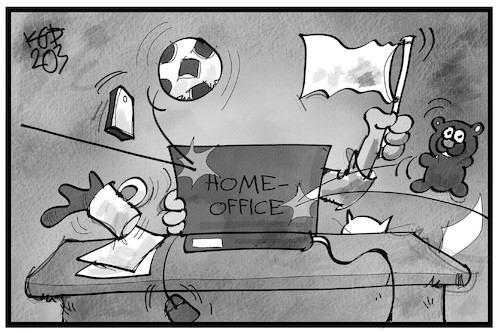 Cartoon: Im Homeoffice (medium) by Kostas Koufogiorgos tagged karikatur,koufogiorgos,illustration,cartoon,homeoffice,kapitualtion,stress,familie,arbeit,heimarbeit,quarantäne,telearbeit,chaos,karikatur,koufogiorgos,illustration,cartoon,homeoffice,kapitualtion,stress,familie,arbeit,heimarbeit,quarantäne,telearbeit,chaos