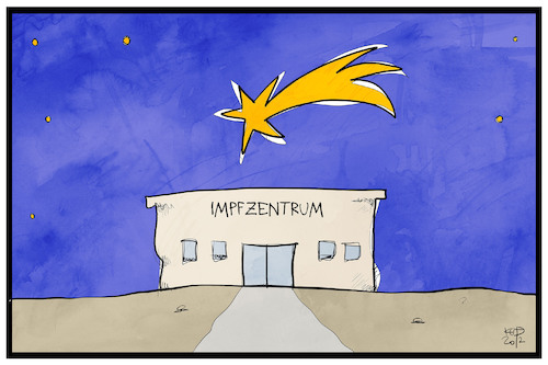 Cartoon: Impfzentrum (medium) by Kostas Koufogiorgos tagged karikatur,koufogiorgos,illustration,cartoon,corona,covid,weihnachten,weihnachtsstern,impfzentrum,weihnachtswunder,pandemie,karikatur,koufogiorgos,illustration,cartoon,corona,covid,weihnachten,weihnachtsstern,impfzentrum,weihnachtswunder,pandemie