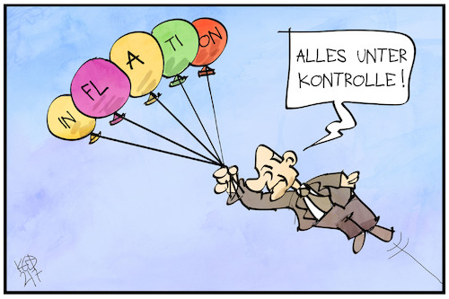 Cartoon: Inflation (medium) by Kostas Koufogiorgos tagged karikatur,koufogiorgos,illustration,cartoon,inflation,scholz,wirtschaft,teuerungsrate,luftballon,finanzminister,kontrolle,karikatur,koufogiorgos,illustration,cartoon,inflation,scholz,wirtschaft,teuerungsrate,luftballon,finanzminister,kontrolle