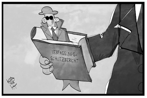 Cartoon: Inside Verfassungsschutzbericht (medium) by Kostas Koufogiorgos tagged karikatur,koufogiorgos,illustration,cartoon,verfassungsschutzbericht,spion,agent,sicherheit,bücherwurm,karikatur,koufogiorgos,illustration,cartoon,verfassungsschutzbericht,spion,agent,sicherheit,bücherwurm