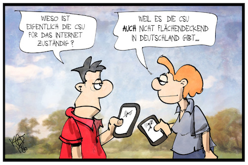 Cartoon: Internetausbau (medium) by Kostas Koufogiorgos tagged karikatur,koufogiorgos,illustration,cartoon,breitband,internet,csu,ausbau,deutschland,karikatur,koufogiorgos,illustration,cartoon,breitband,internet,csu,ausbau,deutschland