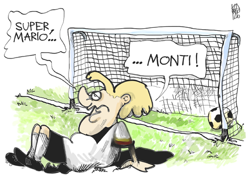 Cartoon: Italien (medium) by Kostas Koufogiorgos tagged mario,monti,italien,merkel,fussball,em,meisterschaft,euro,gipfel,eu,karikatur,kostas,koufogiorgos,italien,spanien,fussball,fußball,em 2012,euro,2012,em