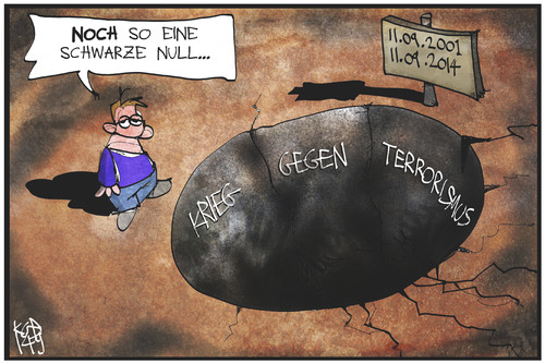 Cartoon: Jahrestag 11. September (medium) by Kostas Koufogiorgos tagged karikatur,koufogiorgos,cartoon,illustration,11,september,terrorismus,krieg,null,loch,usa,anschlag,jahrestag,politik,karikatur,koufogiorgos,cartoon,illustration,11,september,terrorismus,krieg,null,loch,usa,anschlag,jahrestag,politik