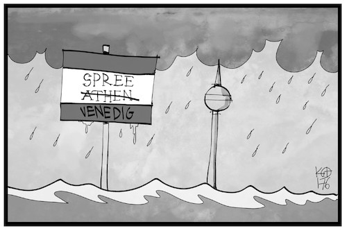 Cartoon: Jahrhundertregen in Berlin (medium) by Kostas Koufogiorgos tagged karikatur,koufogiorgos,illustration,cartoon,regen,athen,venedig,spree,wetter,wasser,sintflut,berlin,naturkatastrophe,karikatur,koufogiorgos,illustration,cartoon,regen,athen,venedig,spree,wetter,wasser,sintflut,berlin,naturkatastrophe