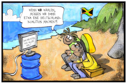Cartoon: Jamaika-Koalition (medium) by Kostas Koufogiorgos tagged karikatur,koufogiorgos,illustration,cartoon,jamaika,koalition,deutschland,regierung,wahlergebnis,fernsehen,nachrichten,regierungsbildung,demokratie,karikatur,koufogiorgos,illustration,cartoon,jamaika,koalition,deutschland,regierung,wahlergebnis,fernsehen,nachrichten,regierungsbildung,demokratie