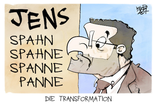 Cartoon: Jens Spahn (medium) by Kostas Koufogiorgos tagged karikatur,koufogiorgos,spahn,panne,transformation,karikatur,koufogiorgos,spahn,panne,transformation