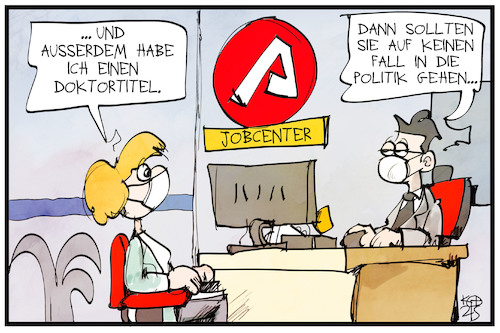 Cartoon: Jobkiller Doktortitel (medium) by Kostas Koufogiorgos tagged karikatur,koufogiorgos,illustration,cartoon,doktortitel,akademiker,politik,giffey,rücktritt,jobcenter,arbeitsamt,arbeitssuche,jobvermittlung,karikatur,koufogiorgos,illustration,cartoon,doktortitel,akademiker,politik,giffey,rücktritt,jobcenter,arbeitsamt,arbeitssuche,jobvermittlung