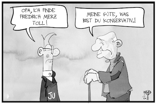 Cartoon: Junge Union (medium) by Kostas Koufogiorgos tagged karikatur,koufogiorgos,illustration,cartoon,ju,junge,union,merz,opa,enkel,konservativ,cdu,wahl,demokratie,karikatur,koufogiorgos,illustration,cartoon,ju,junge,union,merz,opa,enkel,konservativ,cdu,wahl,demokratie