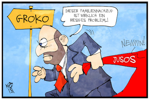 Cartoon: Jusos-Nachzug (medium) by Kostas Koufogiorgos tagged karikatur,koufogiorgos,illustration,cartoon,schulz,kevin,kind,jusos,spd,familiennachzug,groko,schleifen,ziehen,zwingen,sozialdemokraten,koalition,regierungsbeteiligung,politik,karikatur,koufogiorgos,illustration,cartoon,schulz,kevin,kind,jusos,spd,familiennachzug,groko,schleifen,ziehen,zwingen,sozialdemokraten,koalition,regierungsbeteiligung,politik