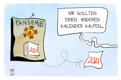 Cartoon: Kalender 2022 (medium) by Kostas Koufogiorgos tagged karikatur,koufogiorgos,illustration,cartoon,2022,kalender,pandemie,zeit,jahreswechsel,karikatur,koufogiorgos,illustration,cartoon,2022,kalender,pandemie,zeit,jahreswechsel