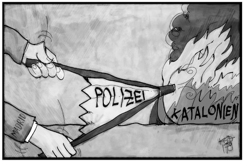 Cartoon: Katalonien (medium) by Kostas Koufogiorgos tagged karikatur,koufogiorgos,illustration,cartoon,katalonien,spanien,polizei,gewalt,eskalation,referendum,europa,unabhängigkeit,karikatur,koufogiorgos,illustration,cartoon,katalonien,spanien,polizei,gewalt,eskalation,referendum,europa,unabhängigkeit