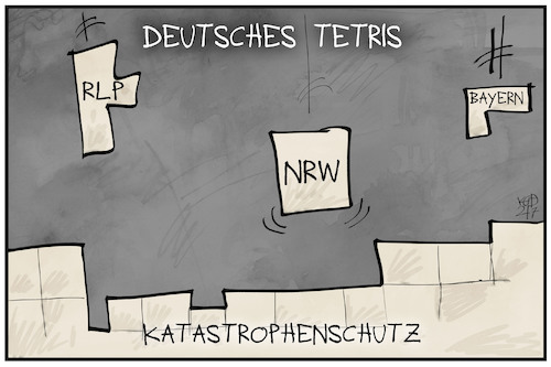 Cartoon: Katastrophenschutz (medium) by Kostas Koufogiorgos tagged karikatur,koufogiorgos,illustration,cartoon,tetris,bundesländer,katastrophenschutz,karikatur,koufogiorgos,illustration,cartoon,tetris,bundesländer,katastrophenschutz