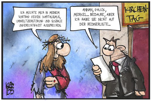 Cartoon: Kirchentag (medium) by Kostas Koufogiorgos tagged karikatur,koufogiorgos,illustration,cartoon,kirchentag,stuttgart,jesus,christus,redner,gästeliste,rednerliste,annan,merkel,gauck,rede,kirche,religion,vortrag,karikatur,koufogiorgos,illustration,cartoon,kirchentag,stuttgart,jesus,christus,redner,gästeliste,rednerliste,annan,merkel,gauck,rede,kirche,religion,vortrag