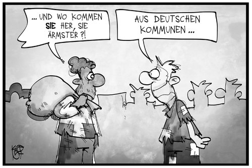 Cartoon: Klamme Kommunen (medium) by Kostas Koufogiorgos tagged karikatur,koufogiorgos,illustration,cartoon,kommunen,flüchtling,arm,geld,deutschland,politik,asyl,einwanderung,immigration,karikatur,koufogiorgos,illustration,cartoon,kommunen,flüchtling,arm,geld,deutschland,politik,asyl,einwanderung,immigration