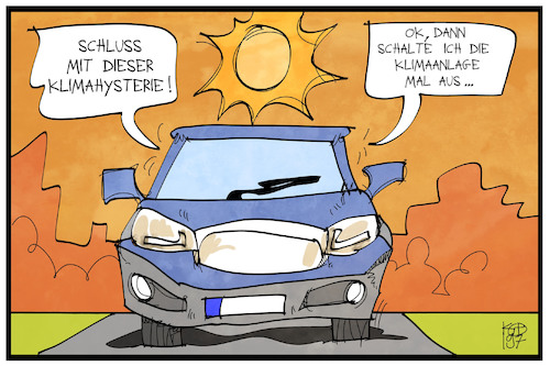 Cartoon: Klimahysterie (medium) by Kostas Koufogiorgos tagged karikatur,koufogiorgos,illustration,cartoon,klima,hysterie,auto,klimaanlage,sommer,hitze,hitzewelle,wetter,karikatur,koufogiorgos,illustration,cartoon,klima,hysterie,auto,klimaanlage,sommer,hitze,hitzewelle,wetter