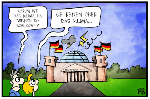 Cartoon: Klimapaket (medium) by Kostas Koufogiorgos tagged karikatur,koufogiorgos,illustration,cartoon,bundestag,reichstag,klima,paket,debatte,parlament,plenum,streit,karikatur,koufogiorgos,illustration,cartoon,bundestag,reichstag,klima,paket,debatte,parlament,plenum,streit