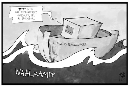 Cartoon: Koalitionsausschuss (medium) by Kostas Koufogiorgos tagged karikatur,koufogiorgos,illustration,cartoon,koalitionsausschuss,schiff,see,wellen,wahlkampf,groko,regierung,cdu,csu,spd,entscheidung,einigung,sturm,politik,karikatur,koufogiorgos,illustration,cartoon,koalitionsausschuss,schiff,see,wellen,wahlkampf,groko,regierung,cdu,csu,spd,entscheidung,einigung,sturm,politik