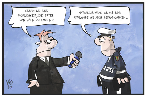 Cartoon: Köln (medium) by Kostas Koufogiorgos tagged karikatur,koufogiorgos,illustration,cartoon,koeln,polizei,polizist,köln,armlänge,verhaftung,politik,karikatur,koufogiorgos,illustration,cartoon,koeln,polizei,polizist,köln,armlänge,verhaftung,politik