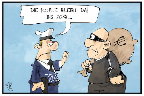 Cartoon: Kohleausstieg (medium) by Kostas Koufogiorgos tagged karikatur,koufogiorgos,illustration,cartoon,kohle,kohleausstieg,kohlekommission,energie,energiewende,geld,polizei,polizist,dieb,karikatur,koufogiorgos,illustration,cartoon,kohle,kohleausstieg,kohlekommission,energie,energiewende,geld,polizei,polizist,dieb