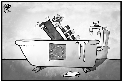 Cartoon: Kommando Untergang (medium) by Kostas Koufogiorgos tagged karikatur,koufogiorgos,cartoon,illustration,griechenland,eu,europa,badewanne,titanic,untergang,havarie,politik,karikatur,koufogiorgos,cartoon,illustration,griechenland,eu,europa,badewanne,titanic,untergang,havarie,politik