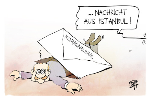 Cartoon: Kommunalwahl Türkei (medium) by Kostas Koufogiorgos tagged karikatur,koufogiorgos,tuerkei,nachricht,erdogan,wahl,istanbul,karikatur,koufogiorgos,tuerkei,nachricht,erdogan,wahl,istanbul