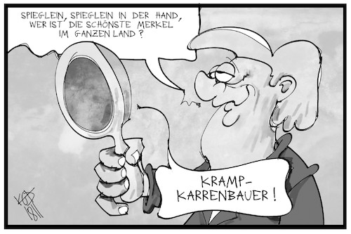 Cartoon: Kramp-Karrenbauer (medium) by Kostas Koufogiorgos tagged karikatur,koufogiorgos,illustration,cartoon,kramp,karrenbauer,merkel,schneewittchen,cdu,vorsitz,spiegel,karikatur,koufogiorgos,illustration,cartoon,kramp,karrenbauer,merkel,schneewittchen,cdu,vorsitz,spiegel