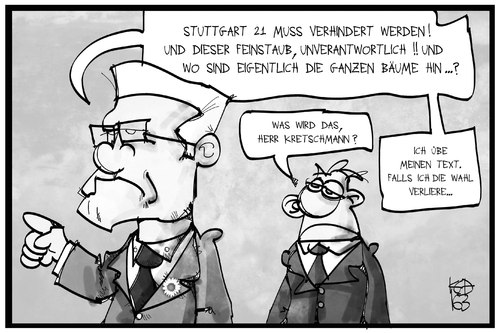 Cartoon: Kretschmann übt (medium) by Kostas Koufogiorgos tagged karikatur,koufogiorgos,illustration,cartoon,landtagswahl,supersonntag,wahl,s21,gruene,kretschmann,karikatur,koufogiorgos,illustration,cartoon,landtagswahl,supersonntag,wahl,s21,gruene,kretschmann