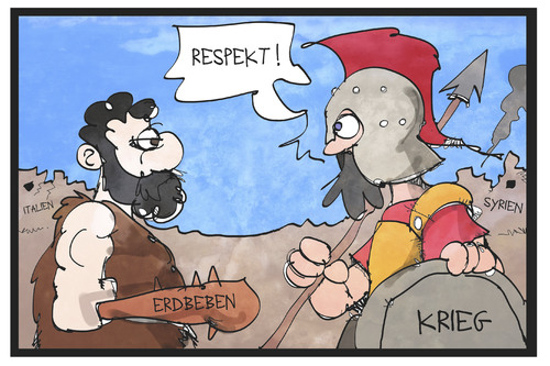 Cartoon: Krieg und Erdbeben (medium) by Kostas Koufogiorgos tagged karikatur,koufogiorgos,illustration,cartoon,erdbeben,krieg,tod,zerstörung,italien,syrien,naturkatastrophe,todesopfer,karikatur,koufogiorgos,illustration,cartoon,erdbeben,krieg,tod,zerstörung,italien,syrien,naturkatastrophe,todesopfer