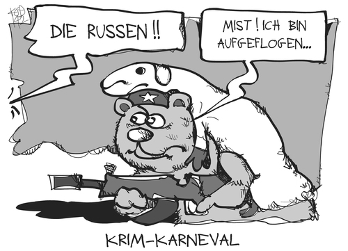 Cartoon: Krim-Karneval (medium) by Kostas Koufogiorgos tagged karikatur,illustration,cartoon,koufogiorgos,krim,bär,karneval,ukraine,schafspelz,russland,russe,konflikt,einmarsch,besetzung,politik,krise,karikatur,illustration,cartoon,koufogiorgos,krim,bär,karneval,ukraine,schafspelz,russland,russe,konflikt,einmarsch,besetzung,politik,krise