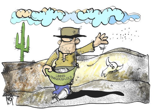 Cartoon: Länderfinanzausgleich (medium) by Kostas Koufogiorgos tagged länderfinanzausgleich,klage,verfassungsgericht,geld,bund,länder,acker,saat,bauer,karikatur,kostas,koufogiorgos,länderfinanzausgleich,klage,verfassungsgericht,geld,bund,länder,acker,saat,bauer,karikatur,kostas,koufogiorgos