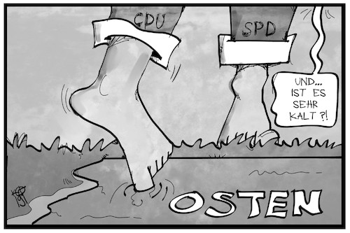 Cartoon: Landtagswahlen im Osten (medium) by Kostas Koufogiorgos tagged karikatur,koufogiorgos,illustration,cartoon,cdu,spd,osten,landtagswahl,partei,politik,karikatur,koufogiorgos,illustration,cartoon,cdu,spd,osten,landtagswahl,partei,politik