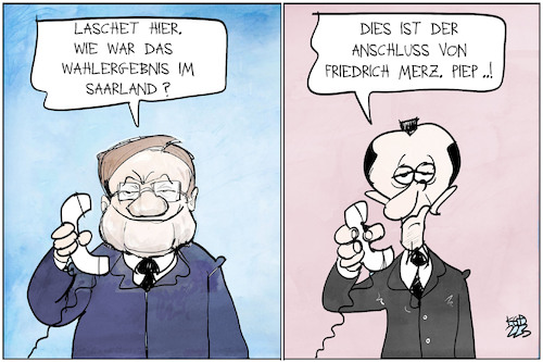 Cartoon: Laschet und Merz (medium) by Kostas Koufogiorgos tagged karikatur,koufogiorgos,merz,laschet,cdu,telefon,anrufbeantworter,vorsitzender,partei,parteifreund,karikatur,koufogiorgos,merz,laschet,cdu,telefon,anrufbeantworter,vorsitzender,partei,parteifreund