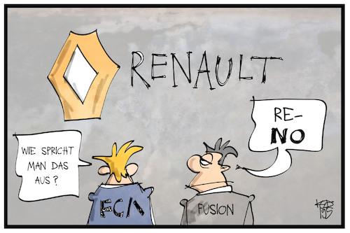 Cartoon: LCA-Renault (medium) by Kostas Koufogiorgos tagged karikatur,koufogiorgos,illustration,cartoon,lca,renault,automobil,fusion,chrysler,fiat,nissan,logo,wirtschaft,karikatur,koufogiorgos,illustration,cartoon,lca,renault,automobil,fusion,chrysler,fiat,nissan,logo,wirtschaft