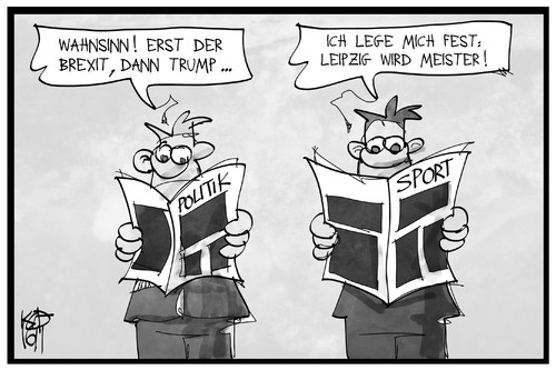 Cartoon: Leipzig wird Meister! (medium) by Kostas Koufogiorgos tagged karikatur,koufogiorgos,illustration,cartoon,brexit,trump,leipzig,fussball,sport,unmöglich,usa,europa,unwahrscheinlich,zeitung,nachrichten,politik,karikatur,koufogiorgos,illustration,cartoon,brexit,trump,leipzig,fussball,sport,unmöglich,usa,europa,unwahrscheinlich,zeitung,nachrichten,politik