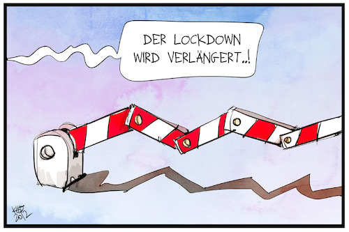 Cartoon: Lockdownverlängerung (medium) by Kostas Koufogiorgos tagged karikatur,koufogiorgos,illustration,cartoon,lockdown,verlängerung,schranke,ausgangssperre,pandemie,corona,karikatur,koufogiorgos,illustration,cartoon,lockdown,verlängerung,schranke,ausgangssperre,pandemie,corona