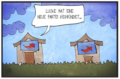 Cartoon: Lucke verlässt die AfD (medium) by Kostas Koufogiorgos tagged karikatur,koufogiorgos,illustration,cartoon,lucke,afd,partei,austritt,gründung,haus,politik,politiker,karikatur,koufogiorgos,illustration,cartoon,lucke,afd,partei,austritt,gründung,haus,politik,politiker